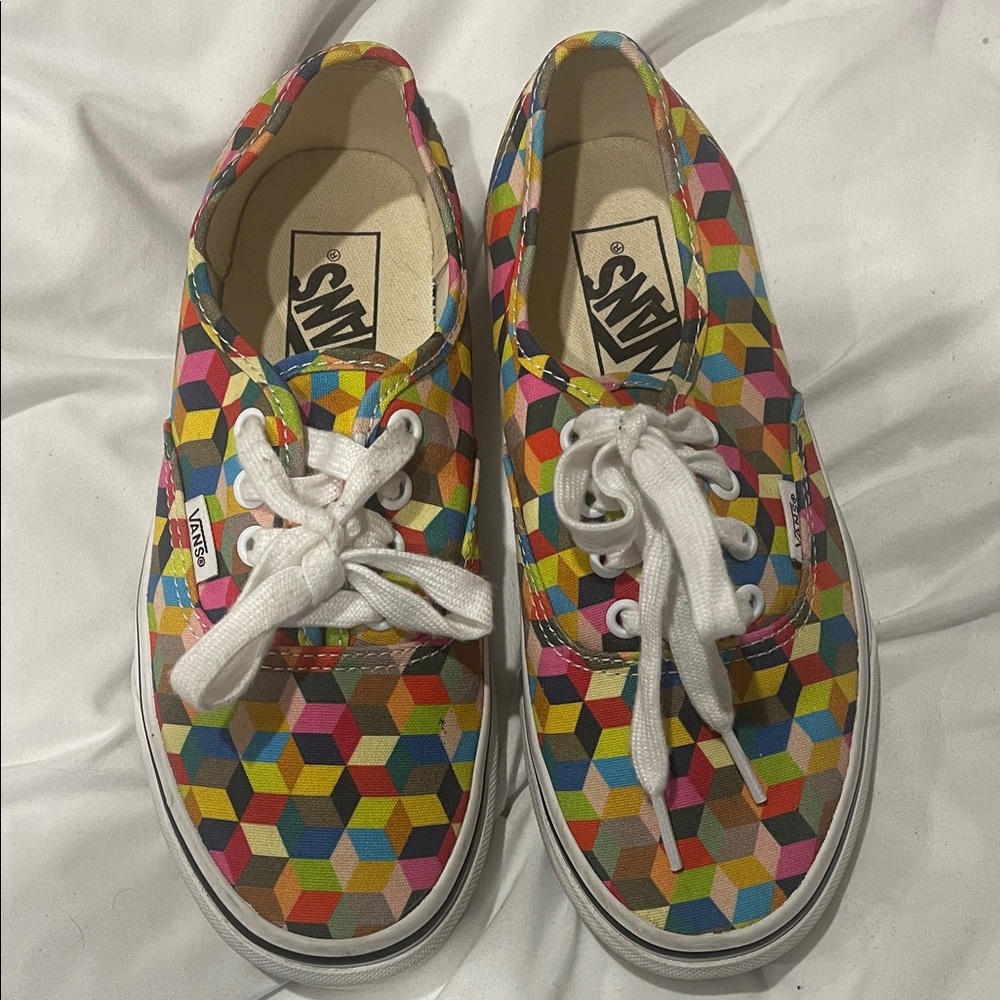 Vans Multicolor Cube Pattern Sneakers Size 5 Men … - image 1